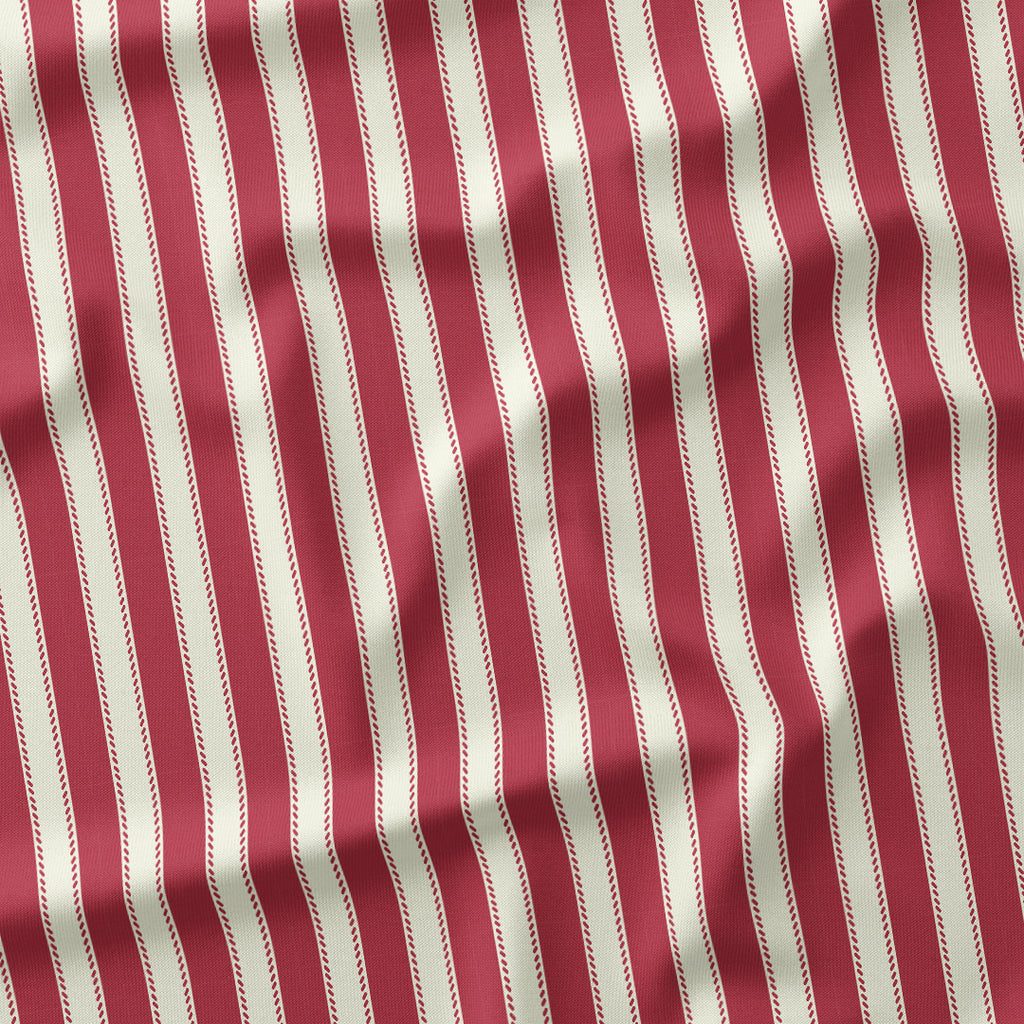 Countryside Stripe Raspberry with Ivory fabric