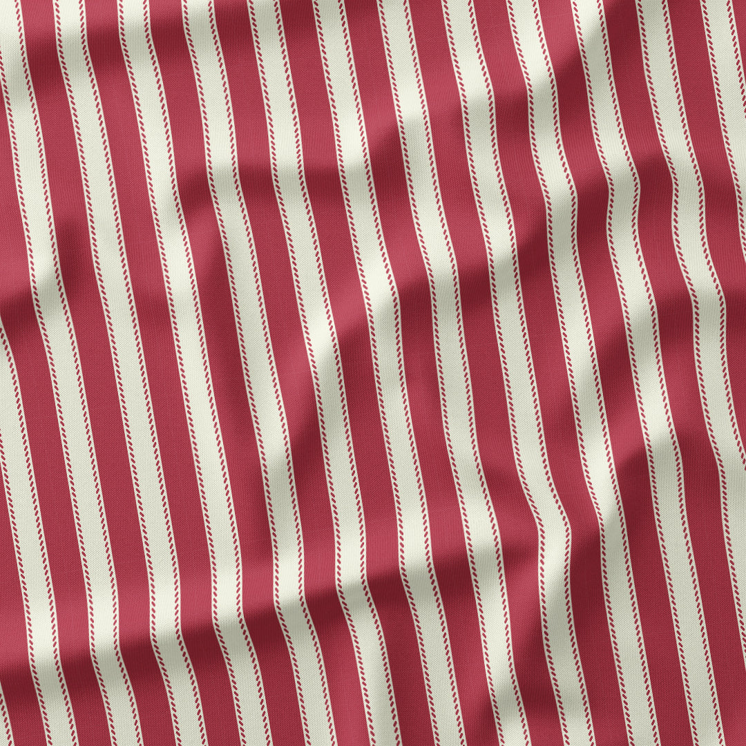 Countryside Stripe Raspberry with Ivory fabric
