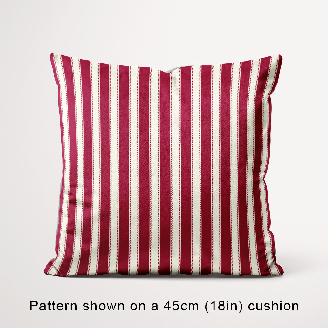 Countryside Stripe Red with Ivory fabric, 45cm view