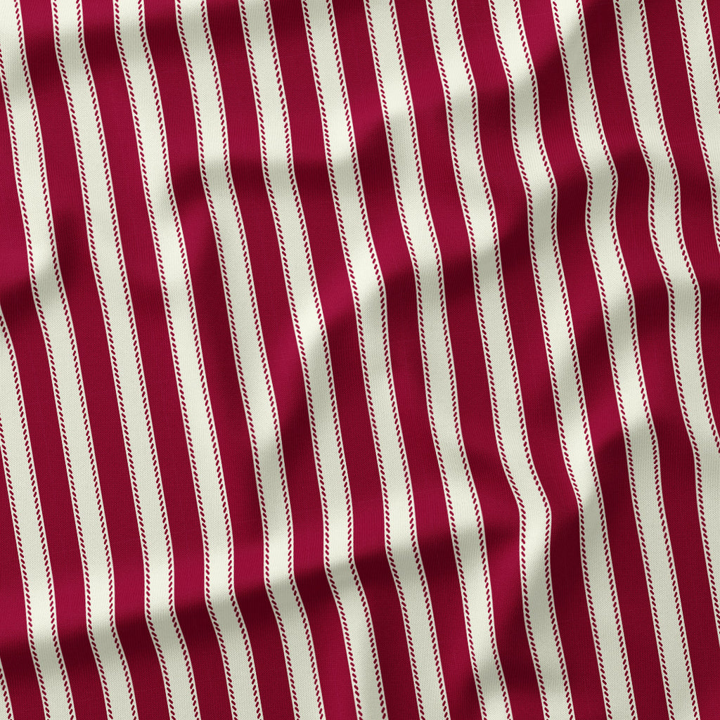 Countryside Stripe Red with Ivory fabric