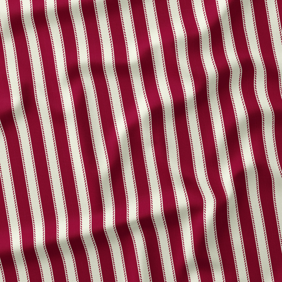 Countryside Stripe Red with Ivory fabric