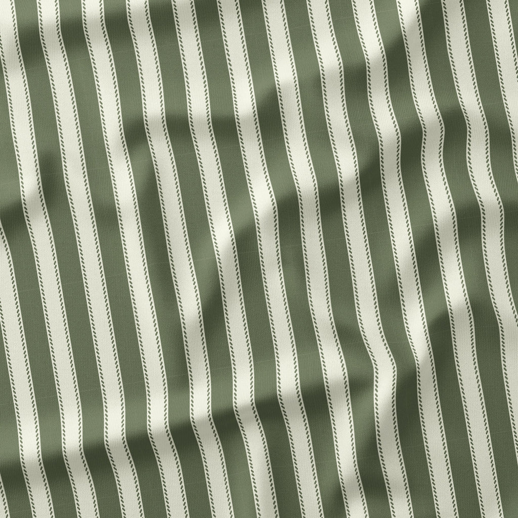 Countryside Stripe Olive Green with Ivory fabric