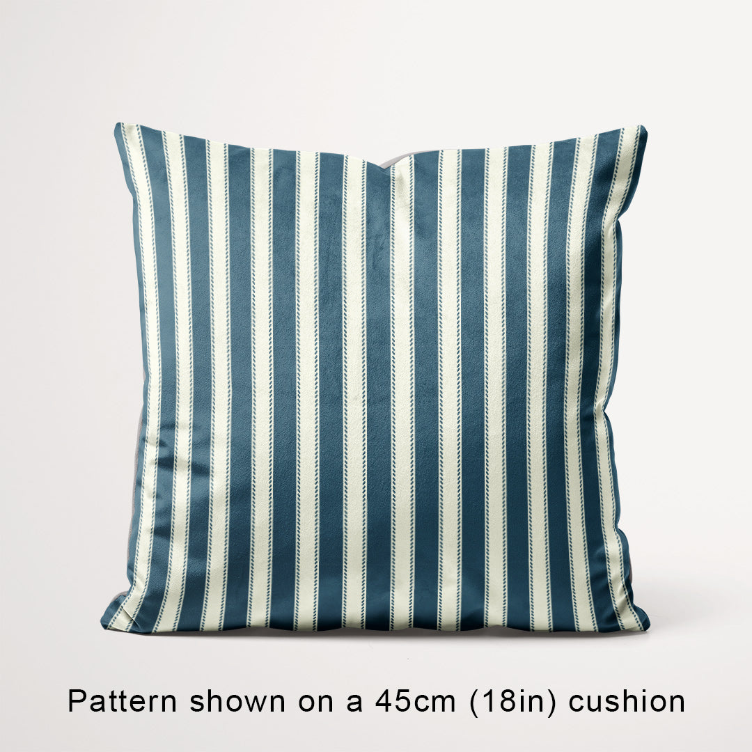 Countryside Stripe Indigo with Ivory fabric, 45cm view