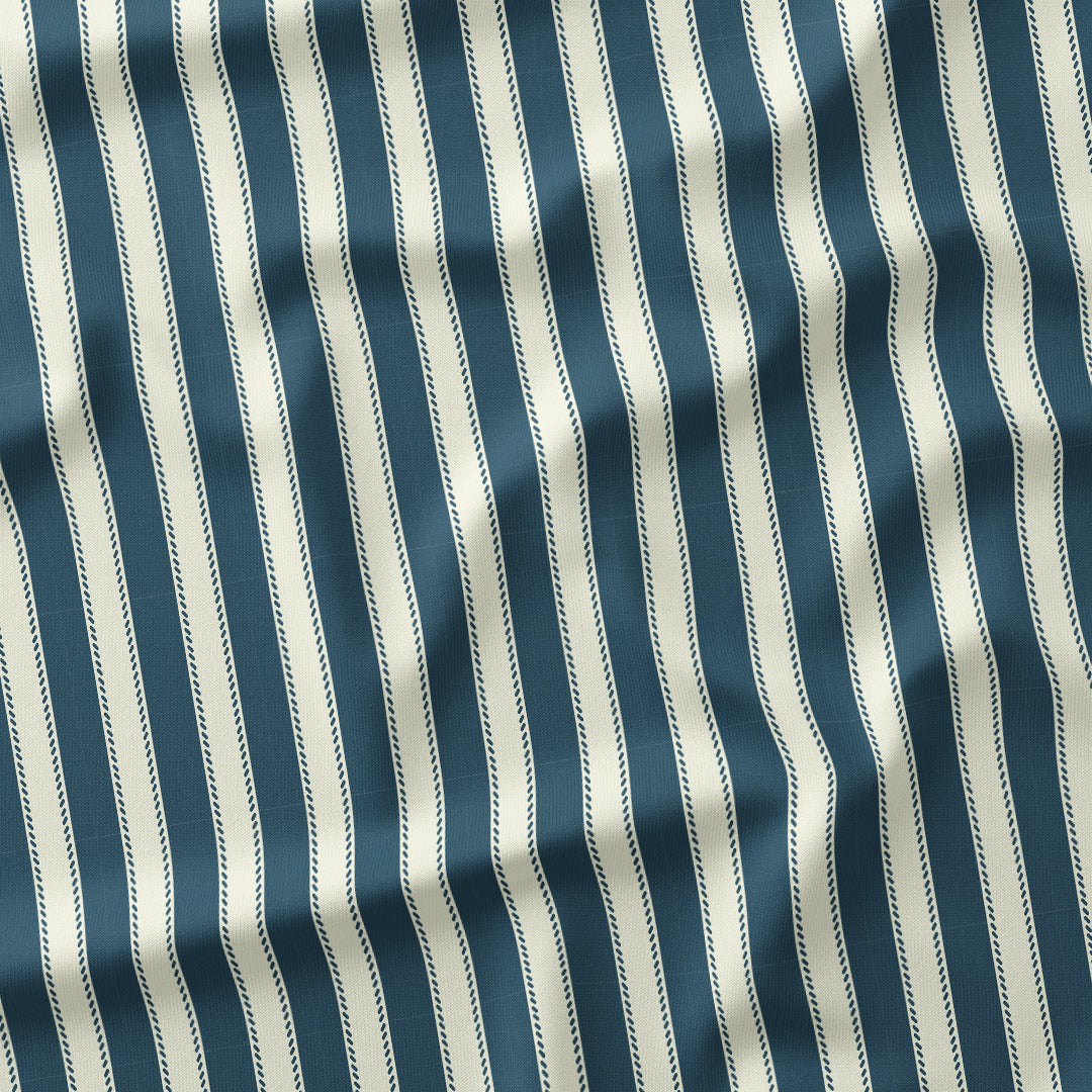 Countryside Stripe Indigo with Ivory fabric