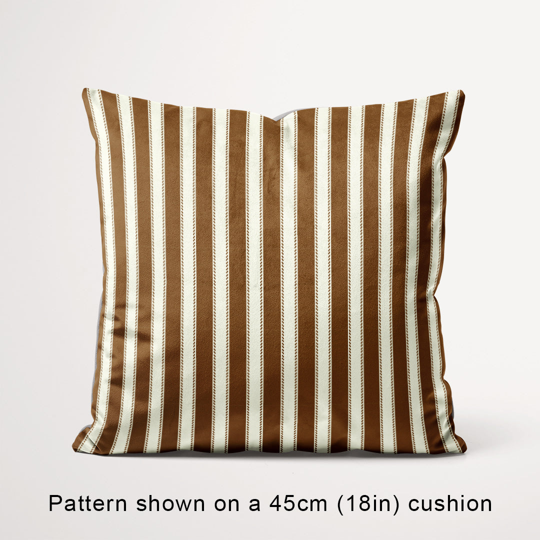 Countryside Stripe Hazelnut with Ivory fabric, 45cm view
