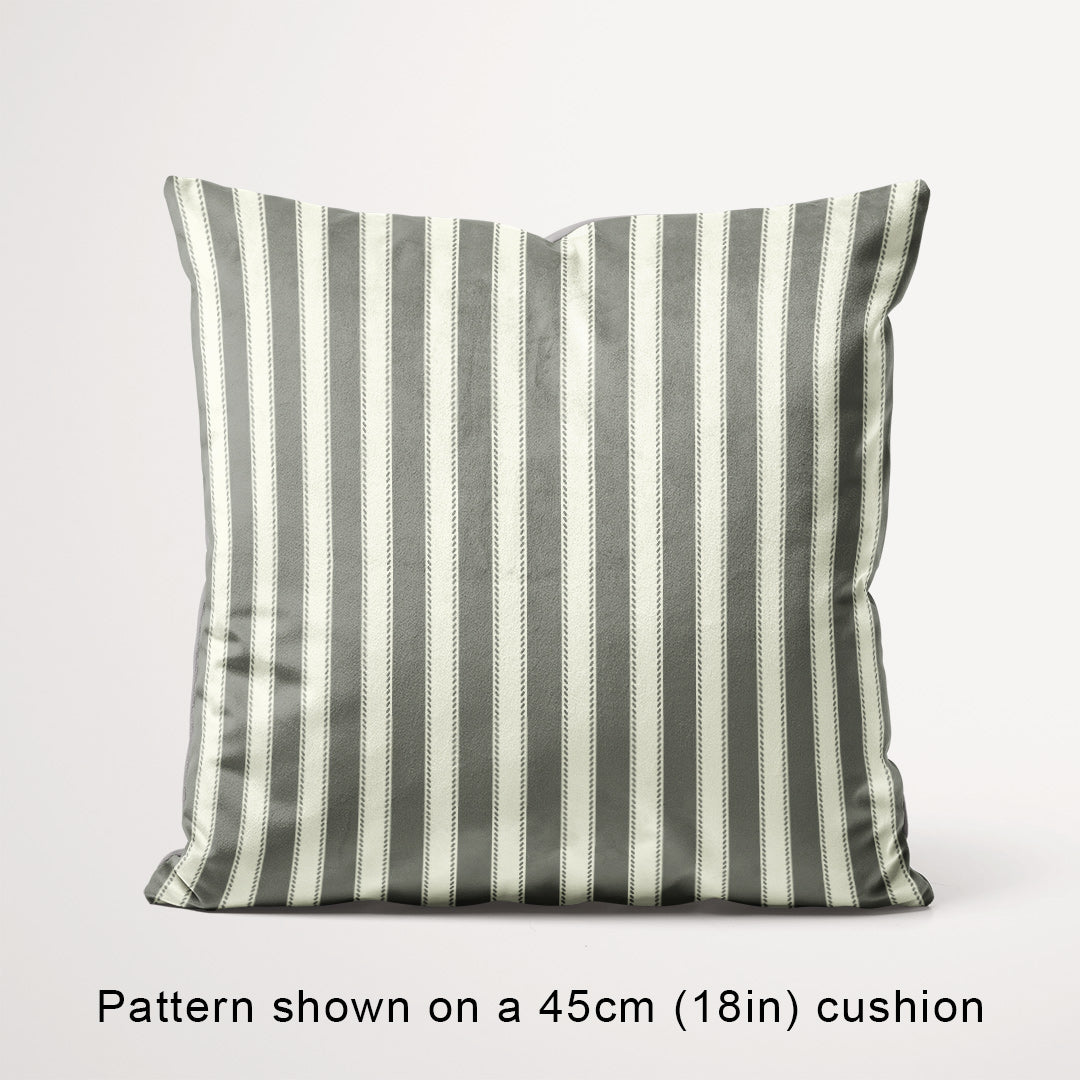 Countryside Stripe Grey with Ivory fabric, 45cm view