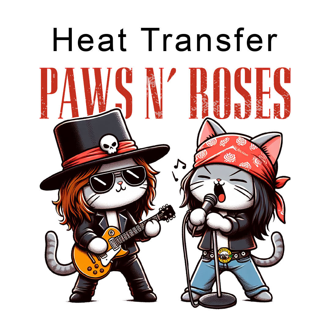 Paws n Roses Iron on Fabric Heat Transfer DTF-276