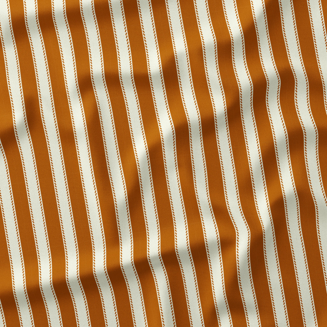 Countryside Stripe Burnt Orange with Ivory fabric