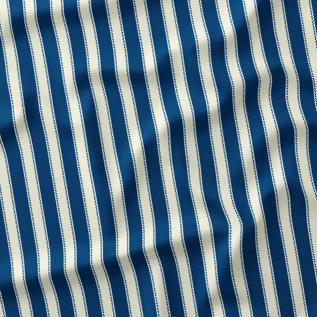 Countryside Stripe Blue with Ivory fabric