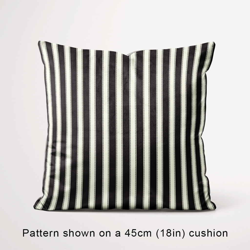 Countryside Stripe Charcoal with Ivory fabric, 45cm view