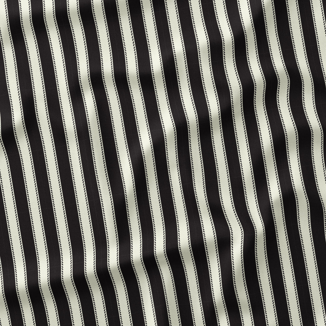 Countryside Stripe Charcoal with Ivory fabric
