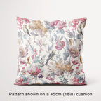 Birds & Butterflies Muted Pink floral fabric, 45cm view