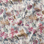 Birds & Butterflies Muted Pink floral fabric