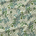 Elmwood Soft Gold and Green floral fabric
