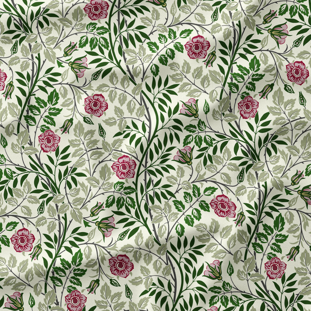 Elmwood Red and Pink floral fabric