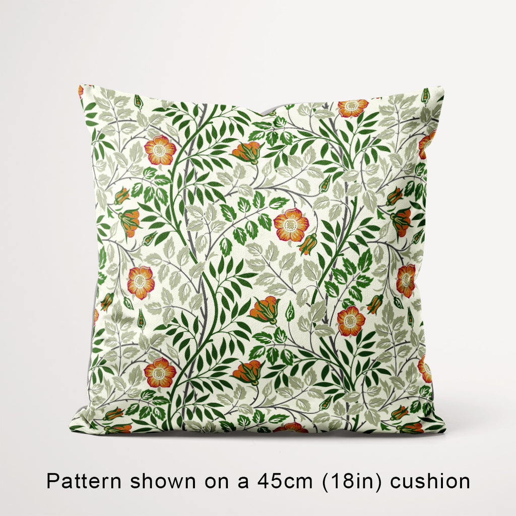 Elmwood Orange and Green floral fabric, 45cm view