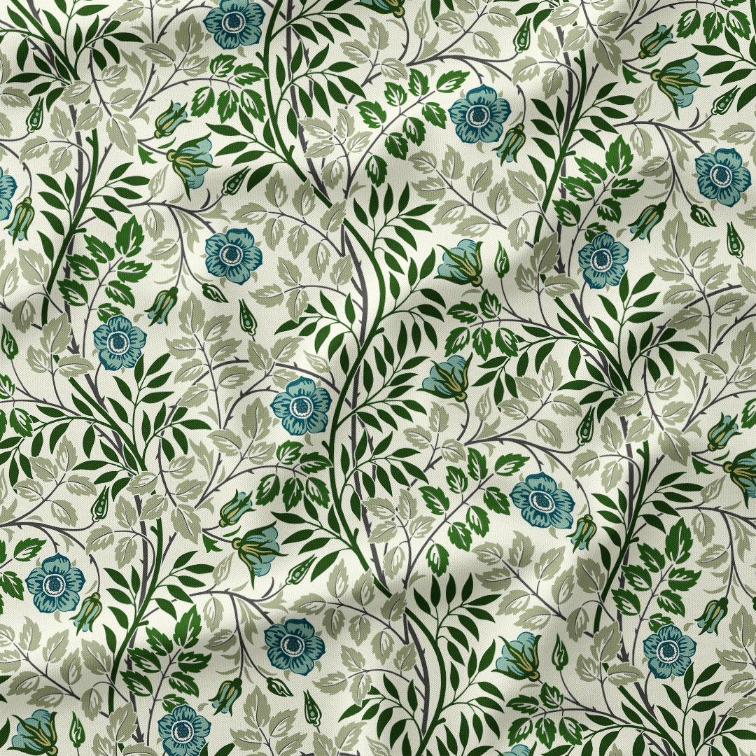 Elmwood Blue floral fabric