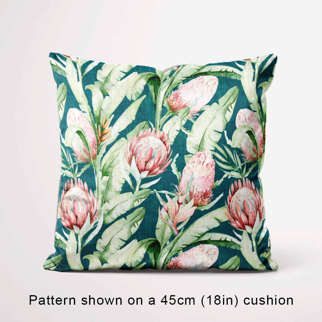 Everlee Teal floral fabric, 45cm view
