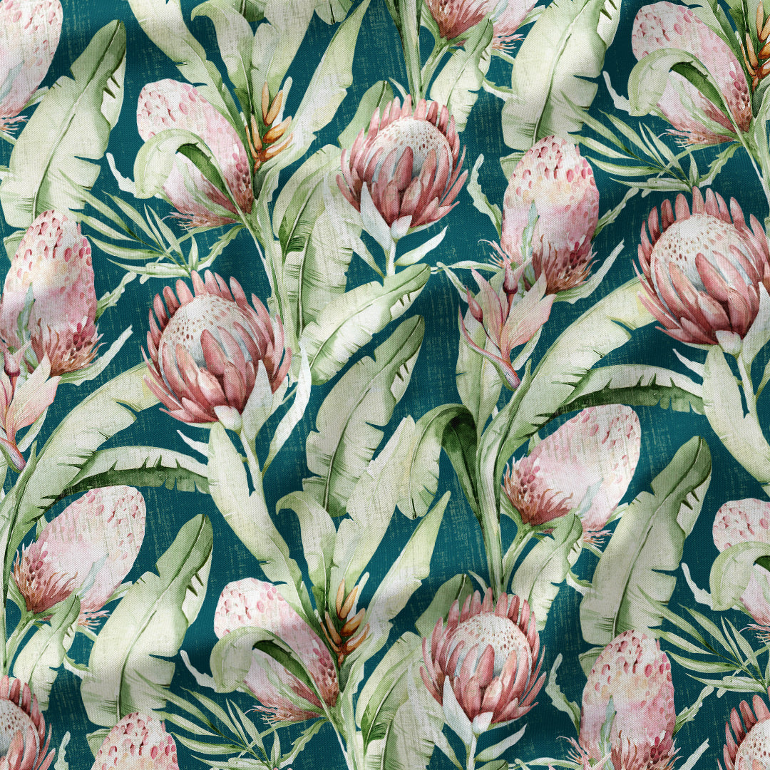 Everlee Teal floral fabric