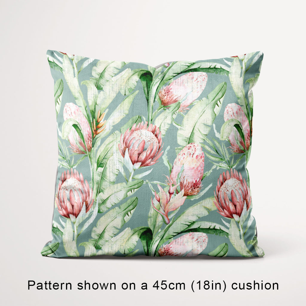 Everlee Duck Egg floral fabric, 45cm view