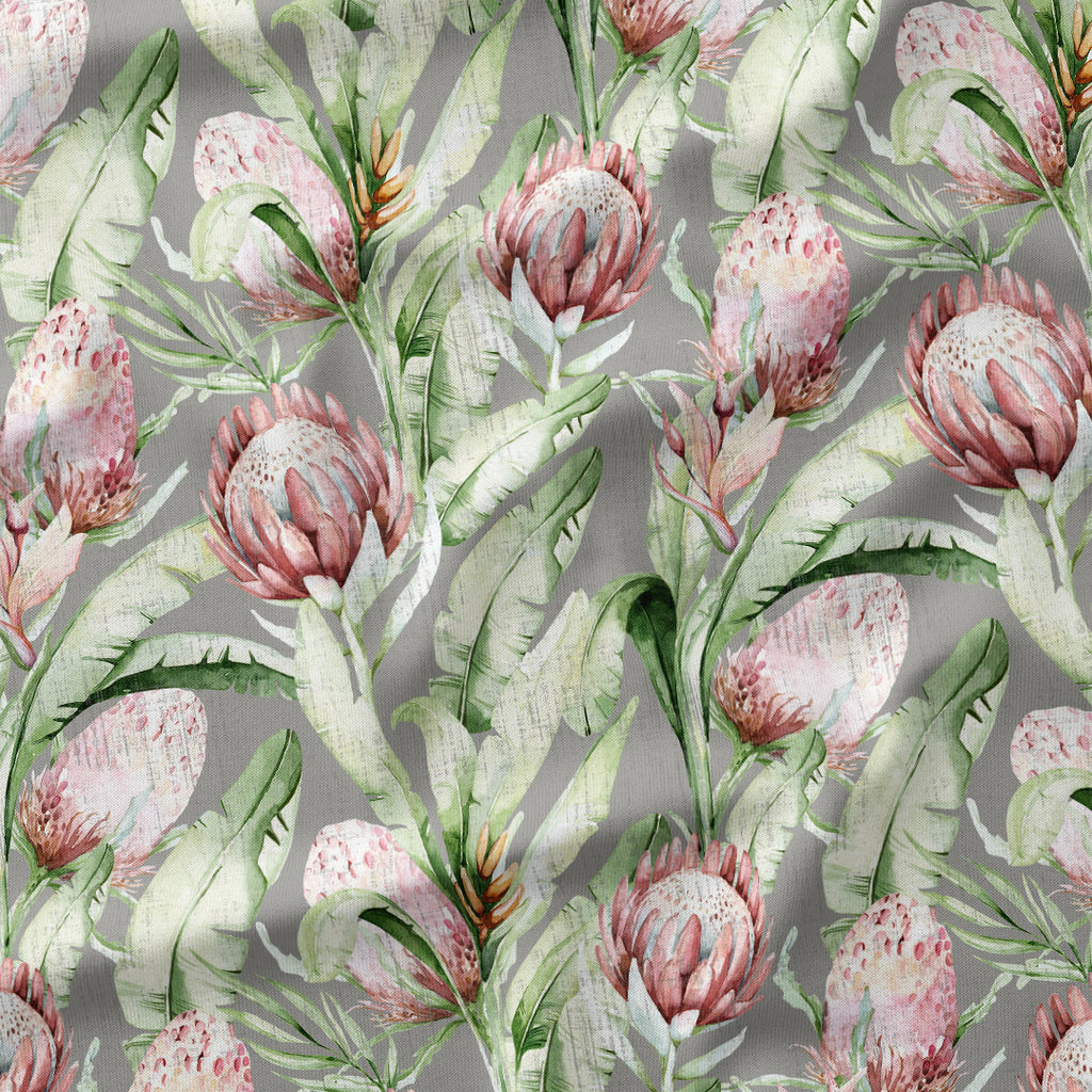 Everlee Soft Grey floral fabric