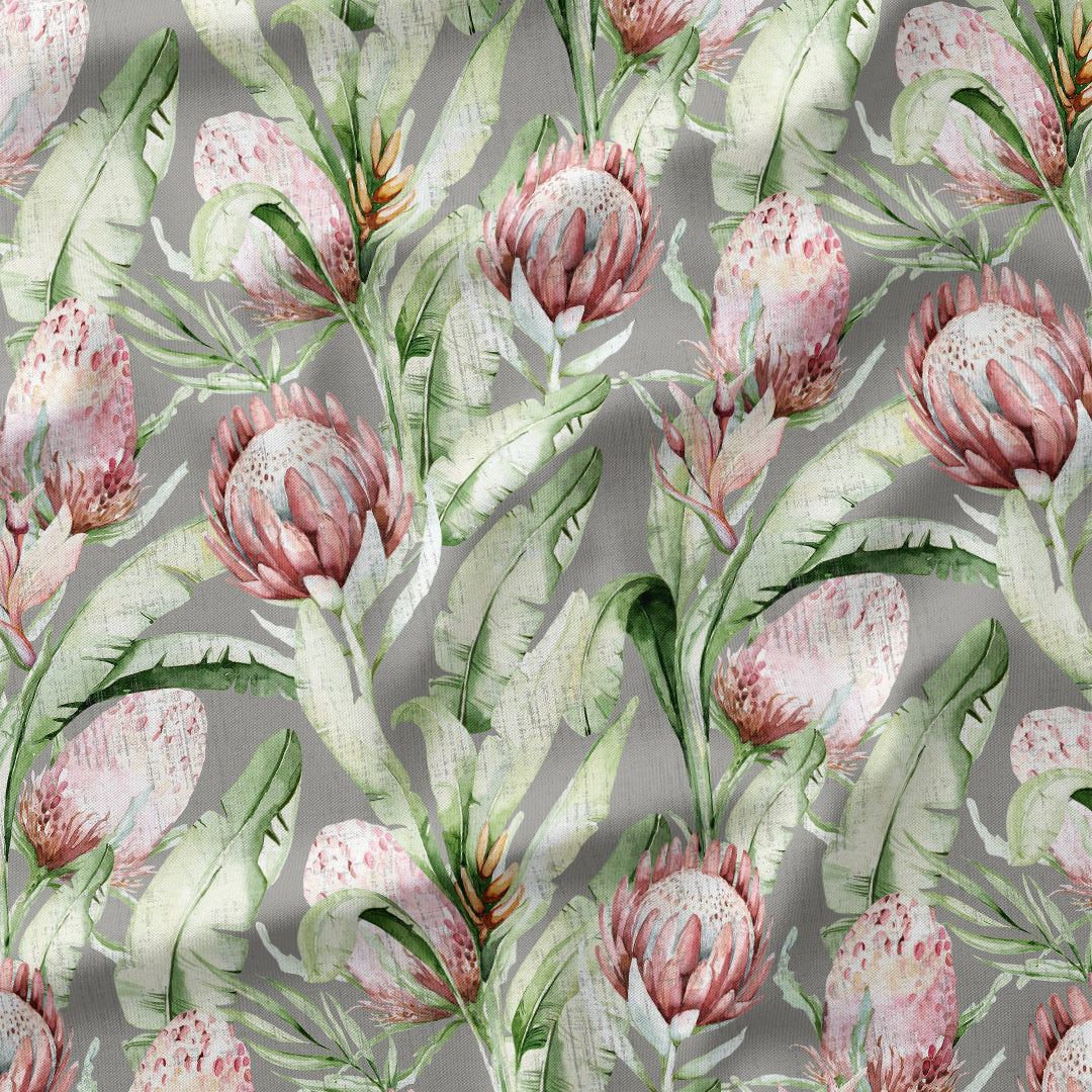 Everlee Soft Grey floral fabric