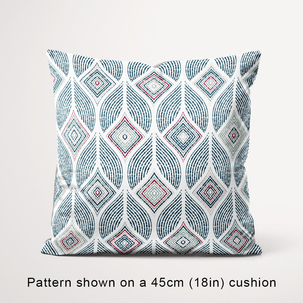 Artemis Indigo geometric fabric, 45cm view