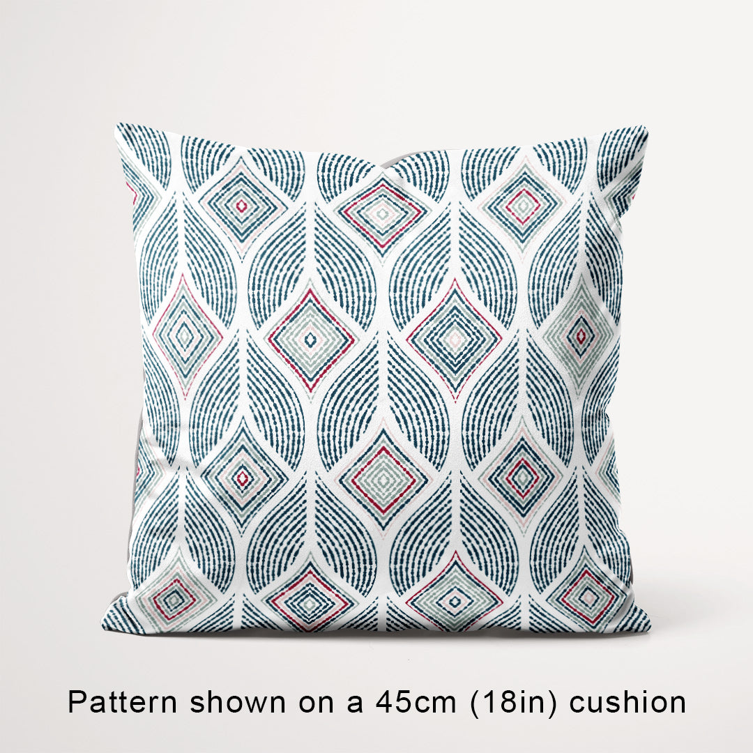 Artemis Indigo geometric fabric, 45cm view