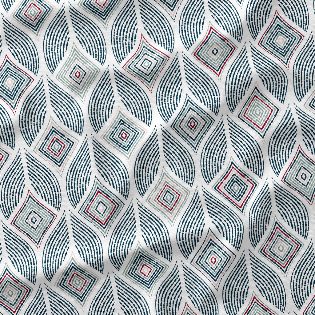 Artemis Indigo geometric fabric