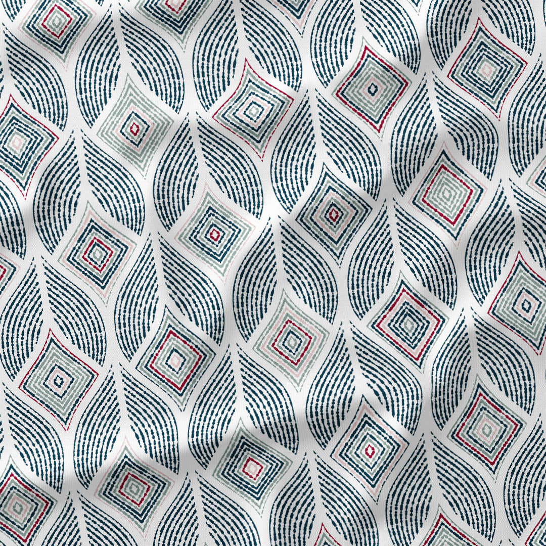 Artemis Indigo geometric fabric