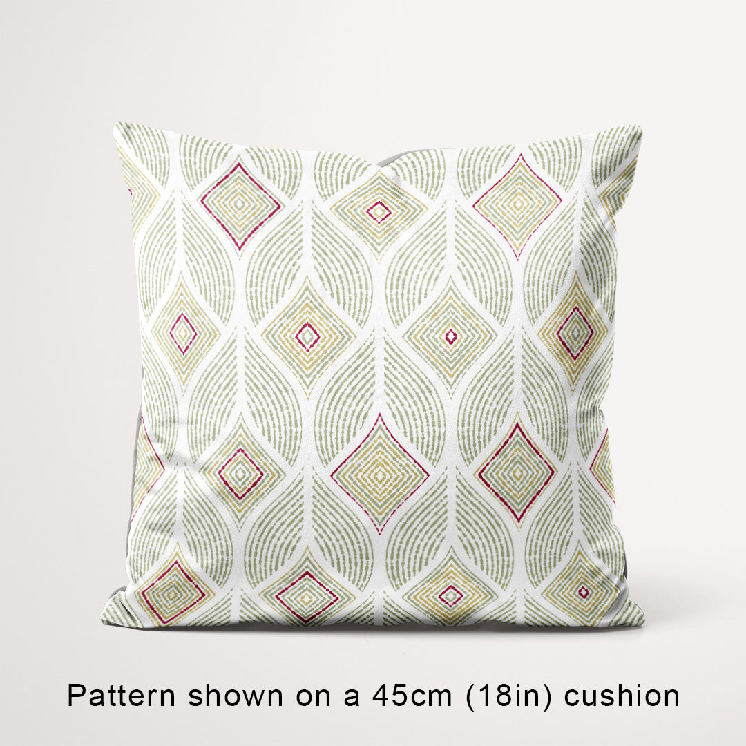 Artemis Green geometric fabric, 45cm view
