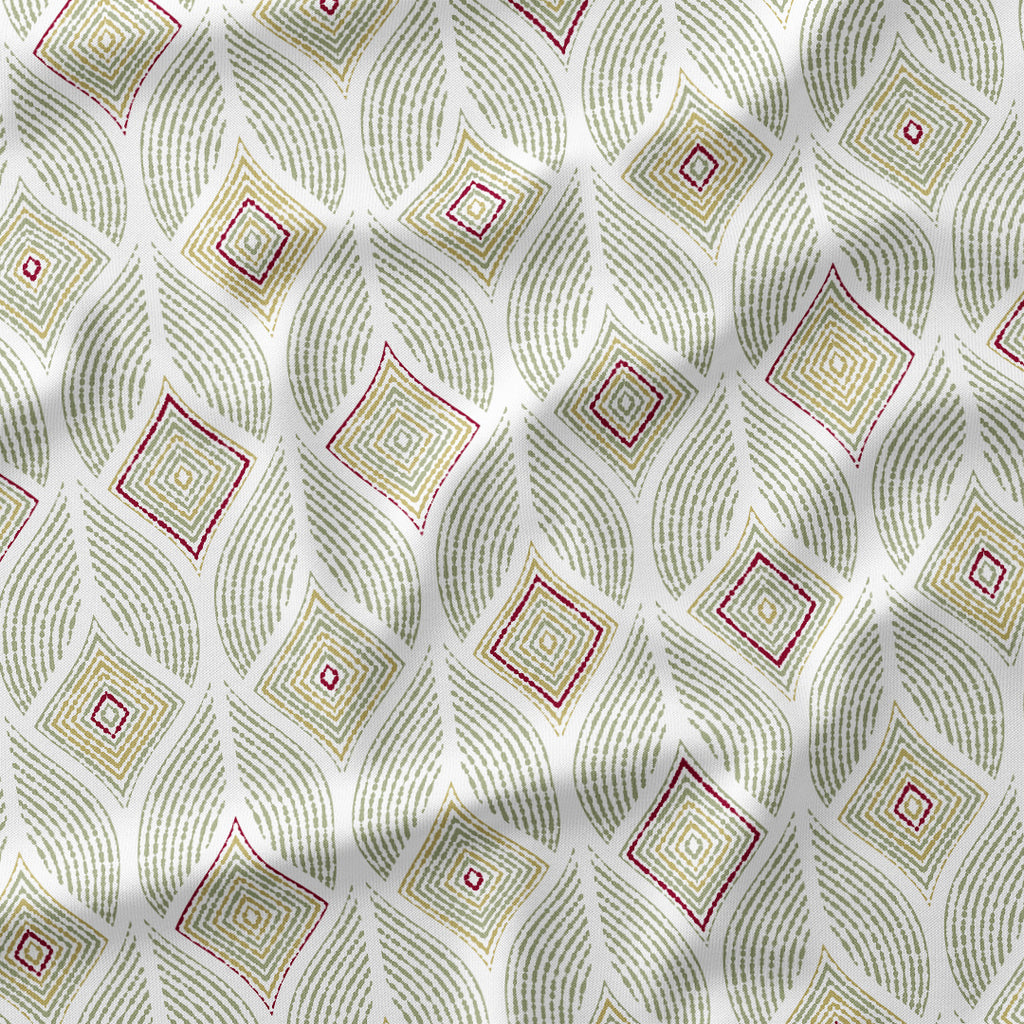 Artemis Green geometric fabric