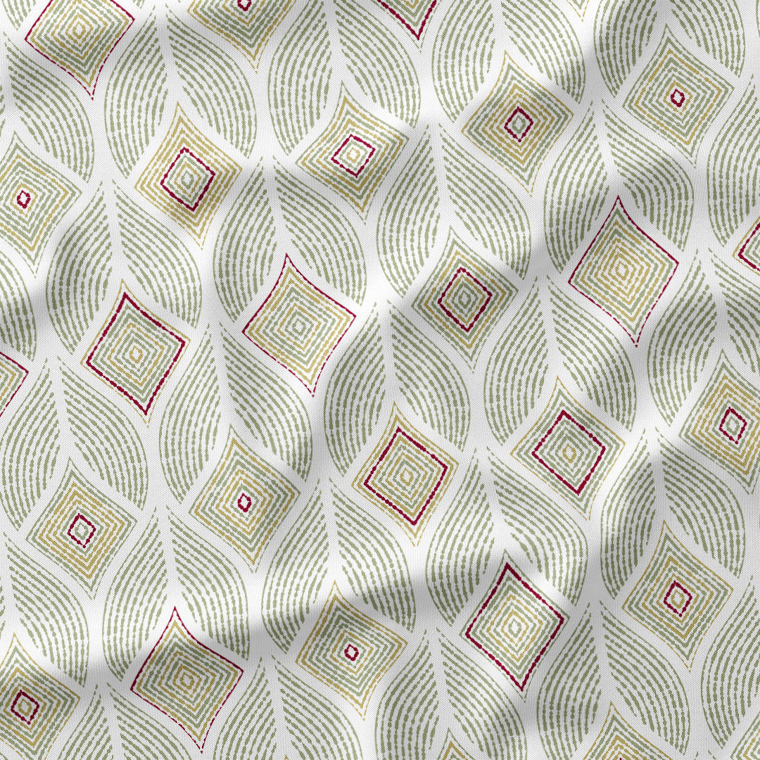 Artemis Green geometric fabric