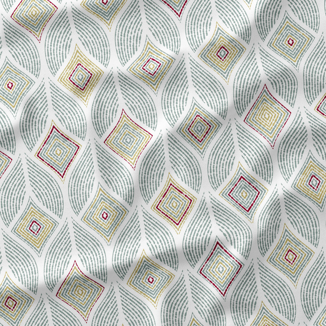 Artemis Duck Egg geometric fabric