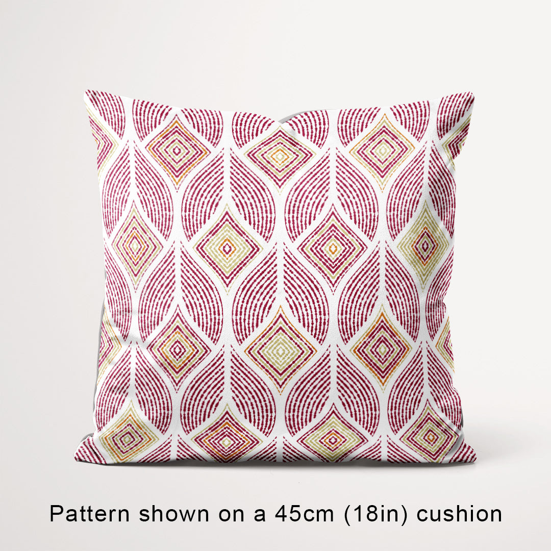 Artemis Red geometric fabric, 45cm view