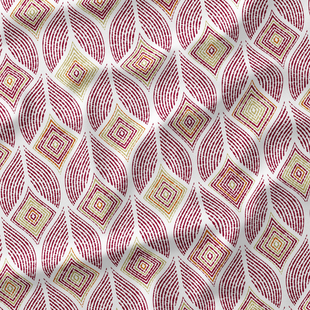 Artemis Red geometric fabric