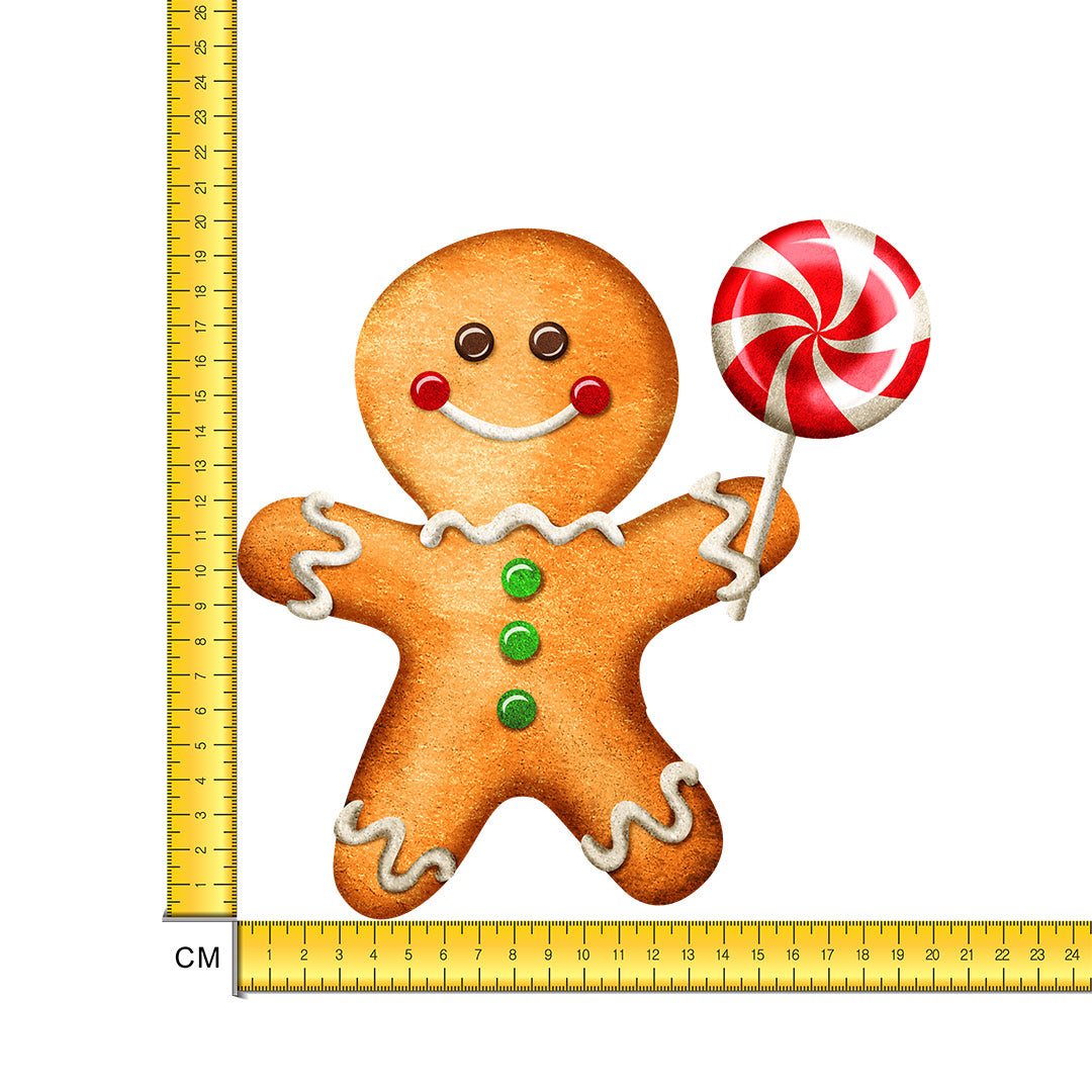 Gingerbread  Boy Iron on Fabric Heat Transfer DTF-279