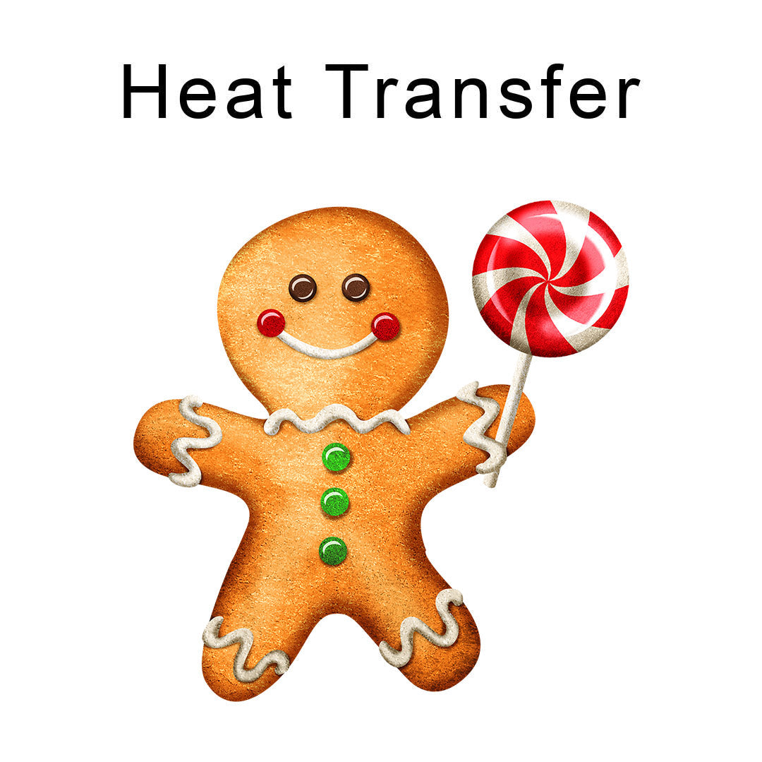 Gingerbread  Boy Iron on Fabric Heat Transfer DTF-279