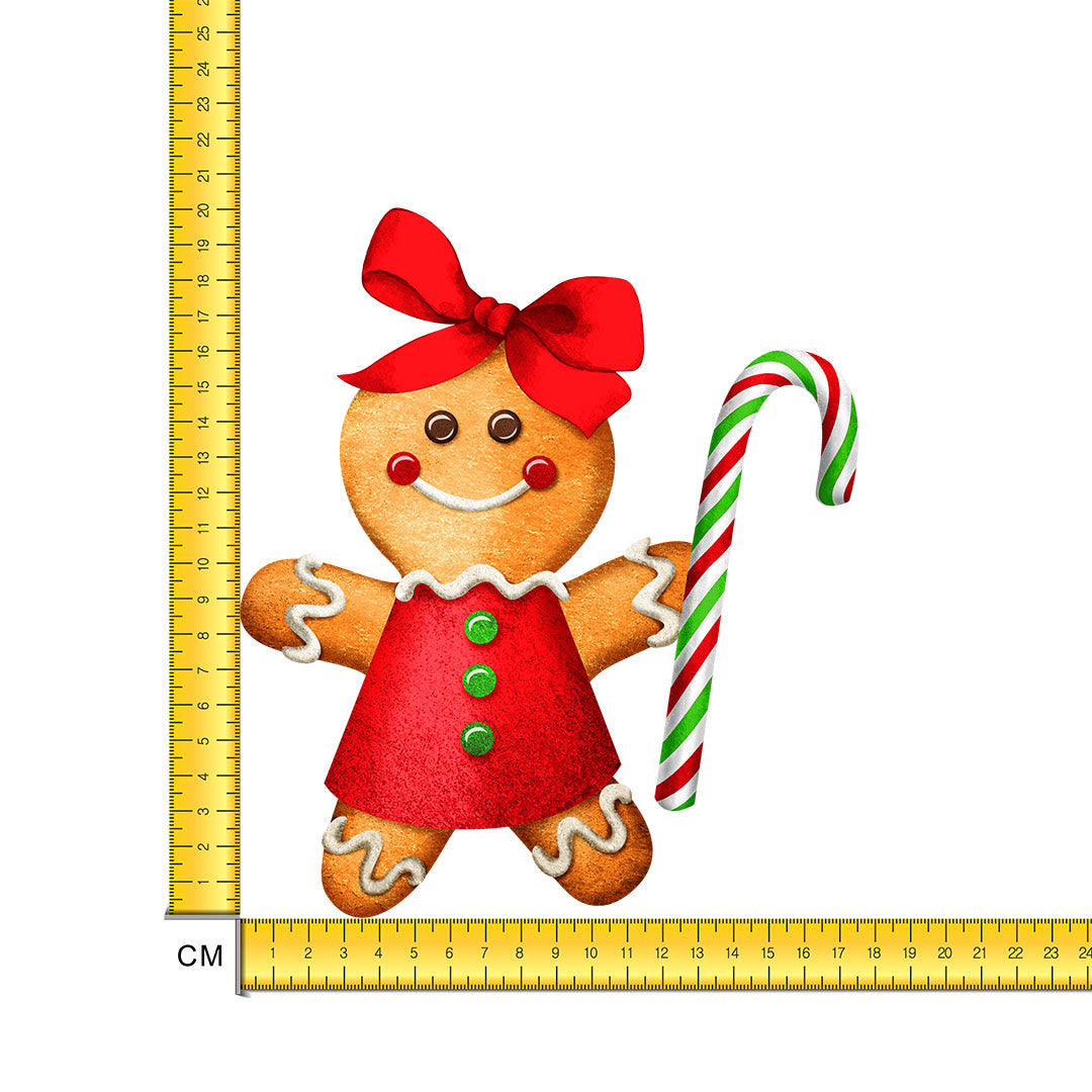 Gingerbread Girl Iron on Fabric Heat Transfer DTF-280