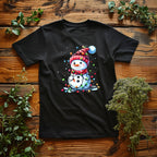 Christmas Lights Snowman Iron on Fabric Heat Transfer DTF-281
