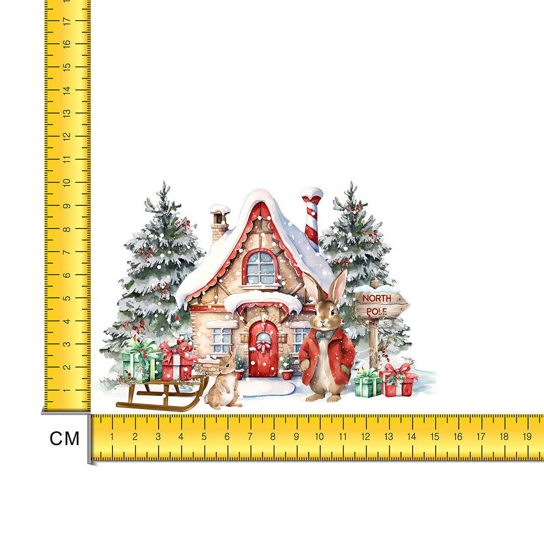 Bunny Christmas Iron on Fabric Heat Transfer DTF-282