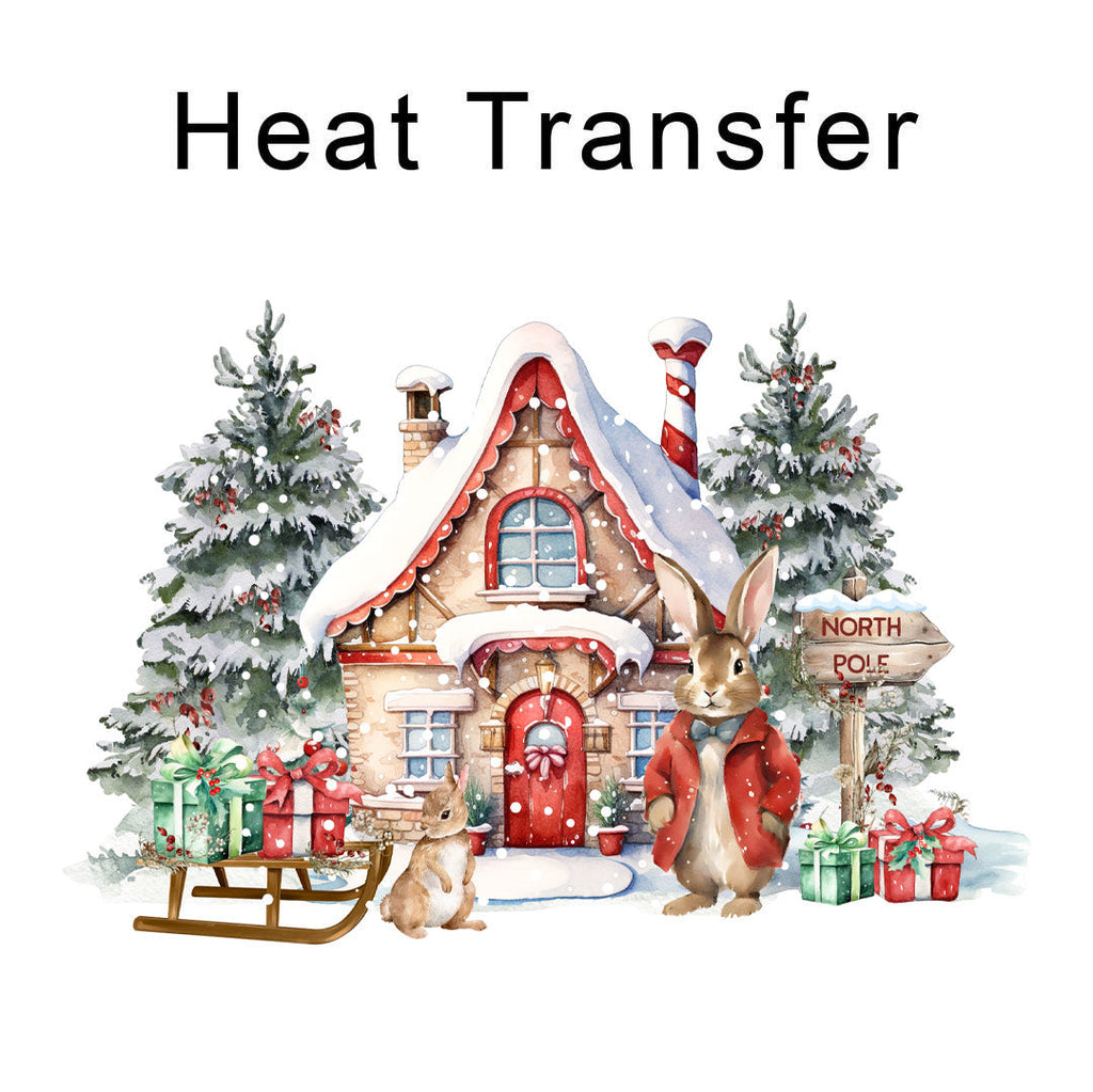 Bunny Christmas Iron on Fabric Heat Transfer DTF-282