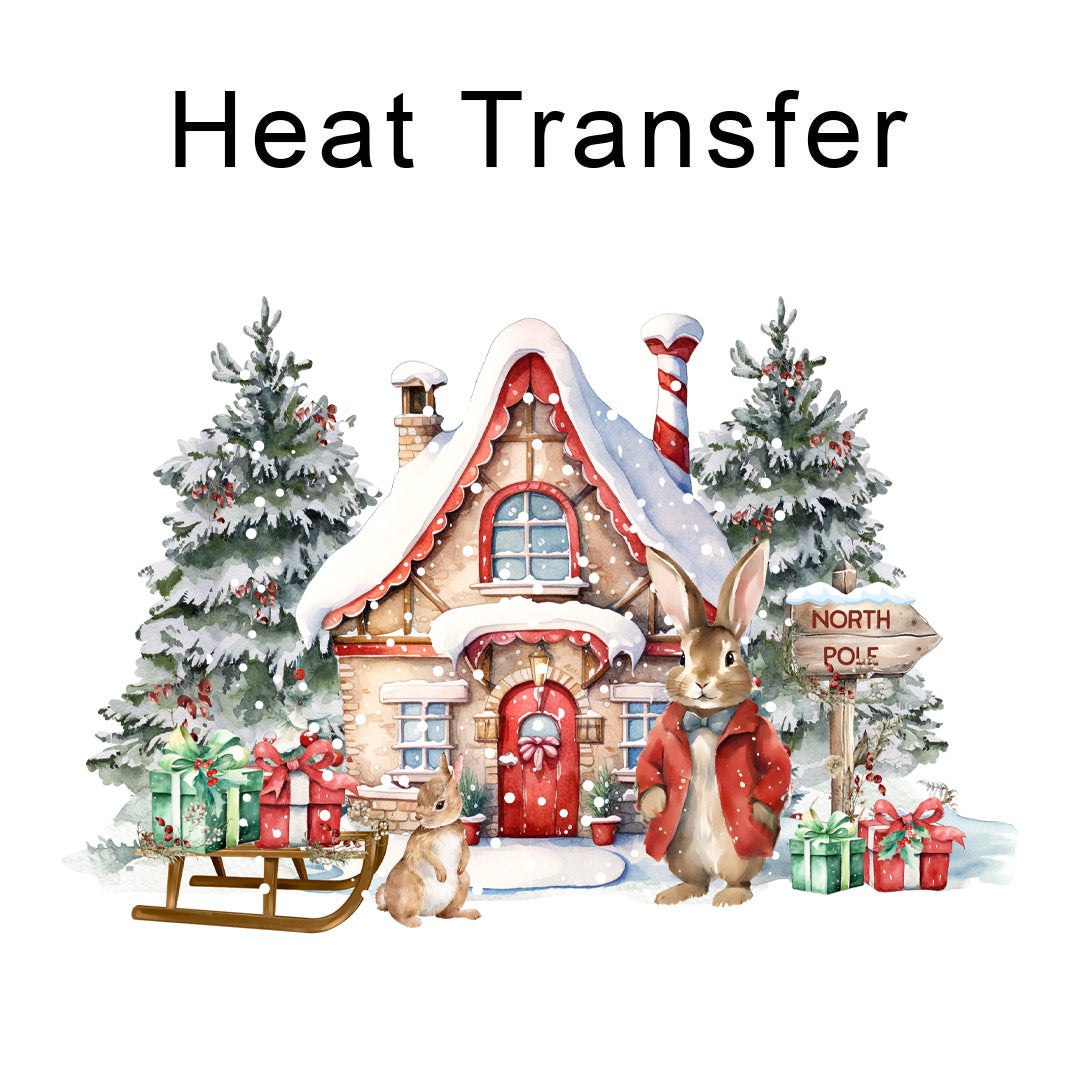 Bunny Christmas Iron on Fabric Heat Transfer DTF-282