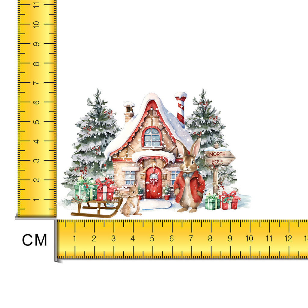 Bunny Christmas Iron on Fabric Heat Transfer DTF-282