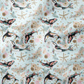 Floral Orcas Blue Fabric