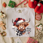 Winter Highland Cow Iron on Fabric Heat Transfer DTF-283