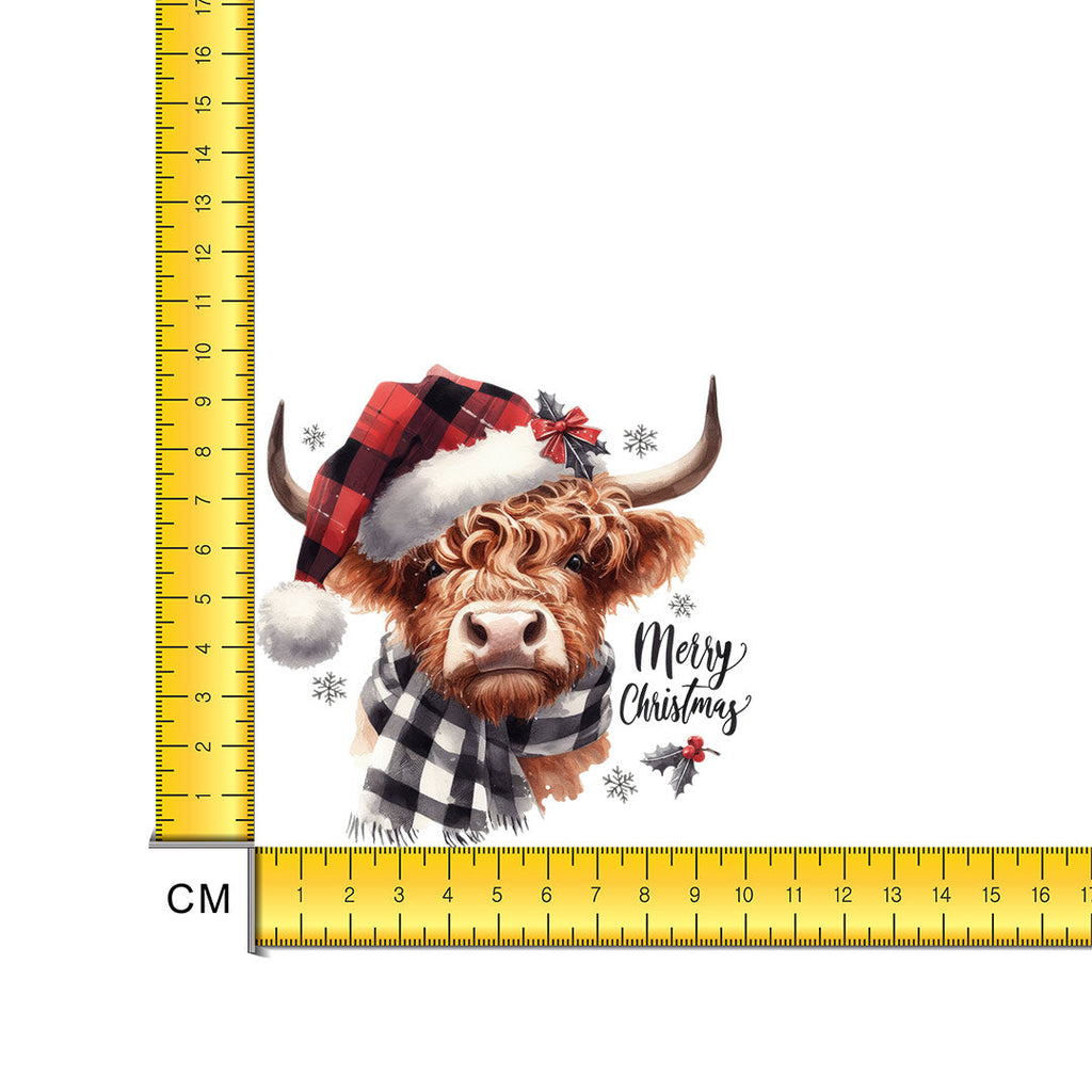 Winter Highland Cow Iron on Fabric Heat Transfer DTF-283
