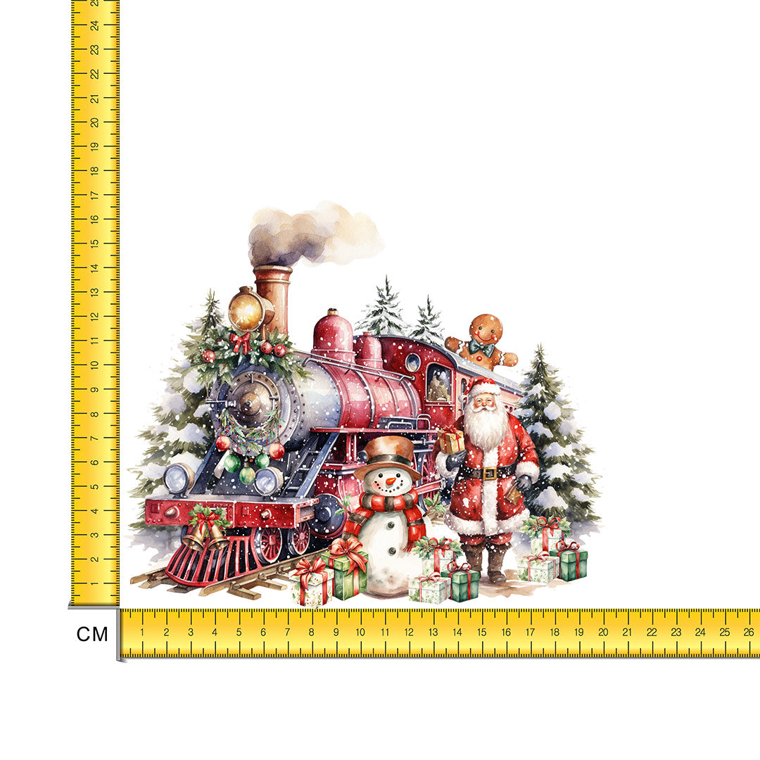 Christmas Train Iron on Fabric Heat Transfer DTF-284