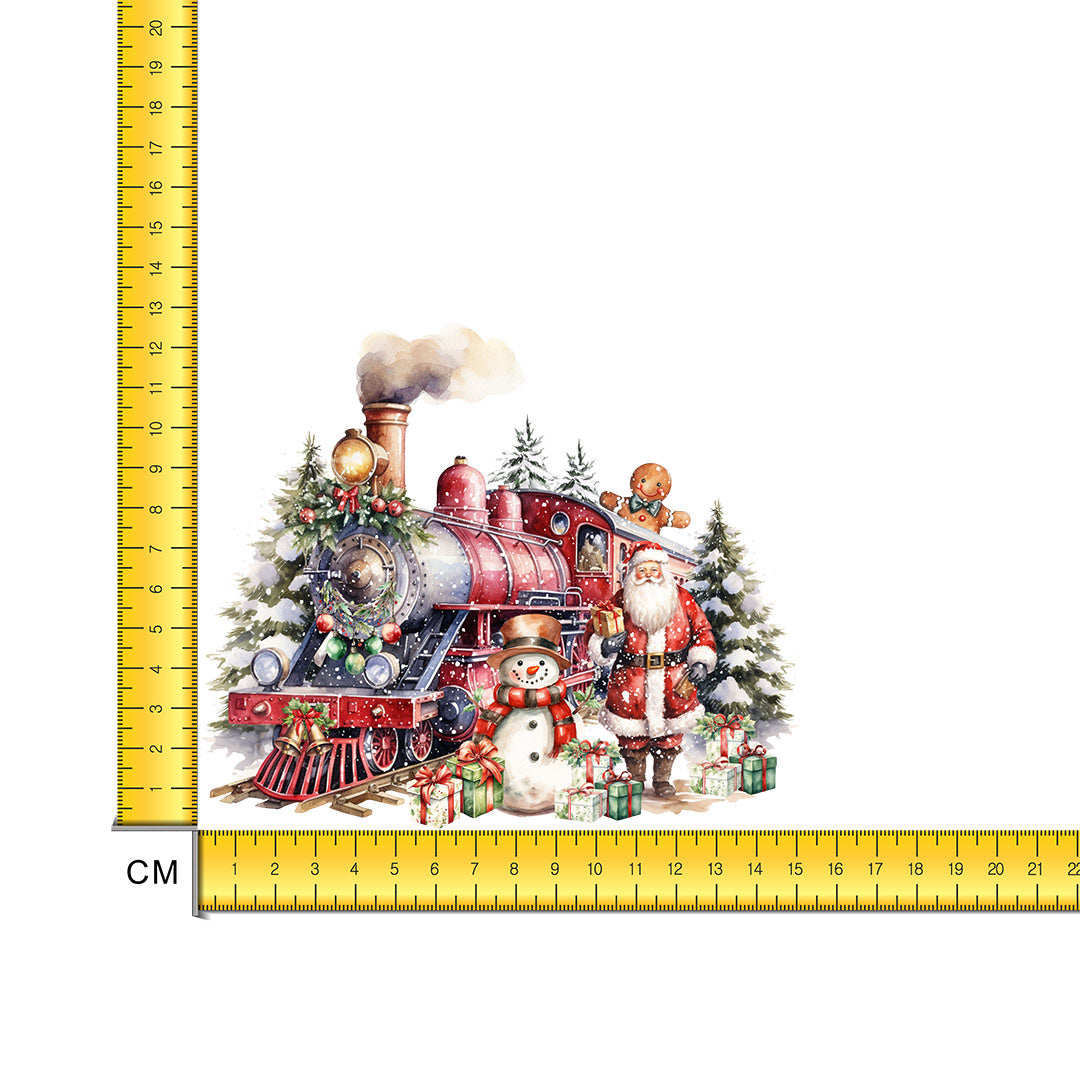 Christmas Train Iron on Fabric Heat Transfer DTF-284