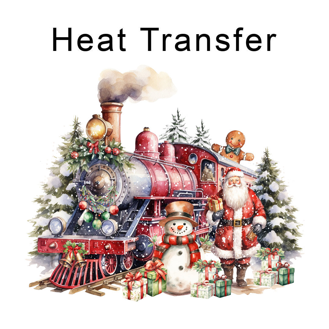 Christmas Train Iron on Fabric Heat Transfer DTF-284